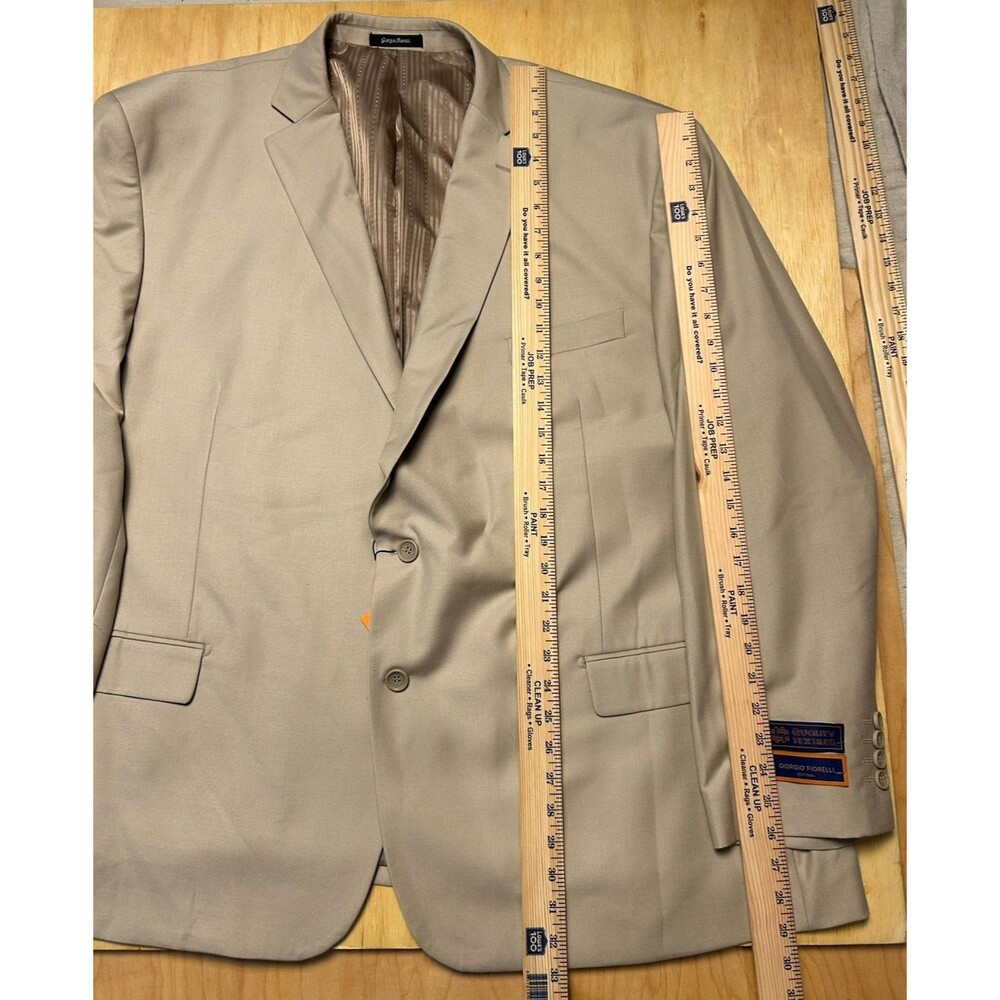 Giorgio Fiorelli Blazer Mens 60 R Super Fine Tan Suit Jacket NWT - Picture 11 of 16
